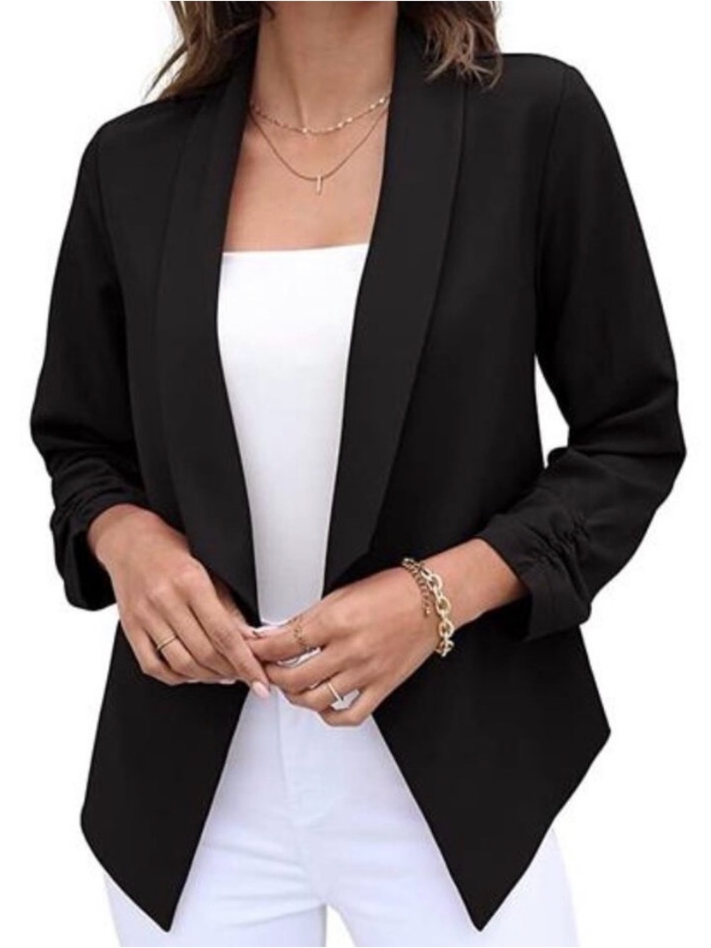 Karen Kane Women's Black Open-Front Blazer Jacket